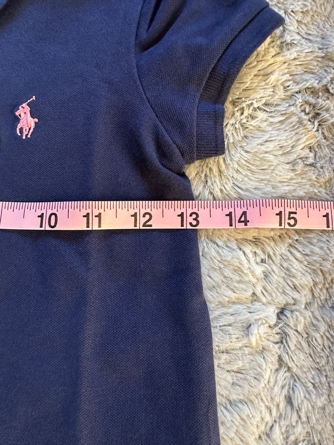 New Polo Ralph Lauren Stretch Mesh Polo Dress Size M (8-10) Navy Blue Pink Logo 7