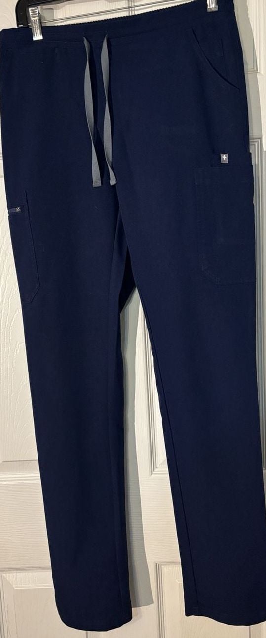 Figs Technical Collection Scrub Pants Size S/T Navy Blue 2