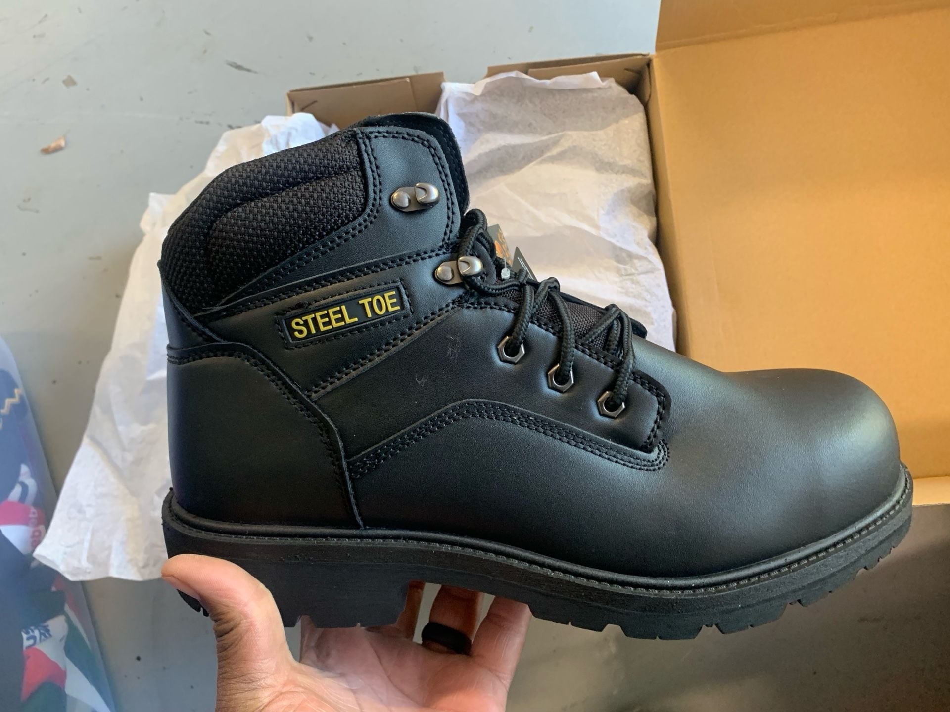 Brahma Gus 2.0 Steel Toe Work Boots Size 13W Black Leather NEW 4