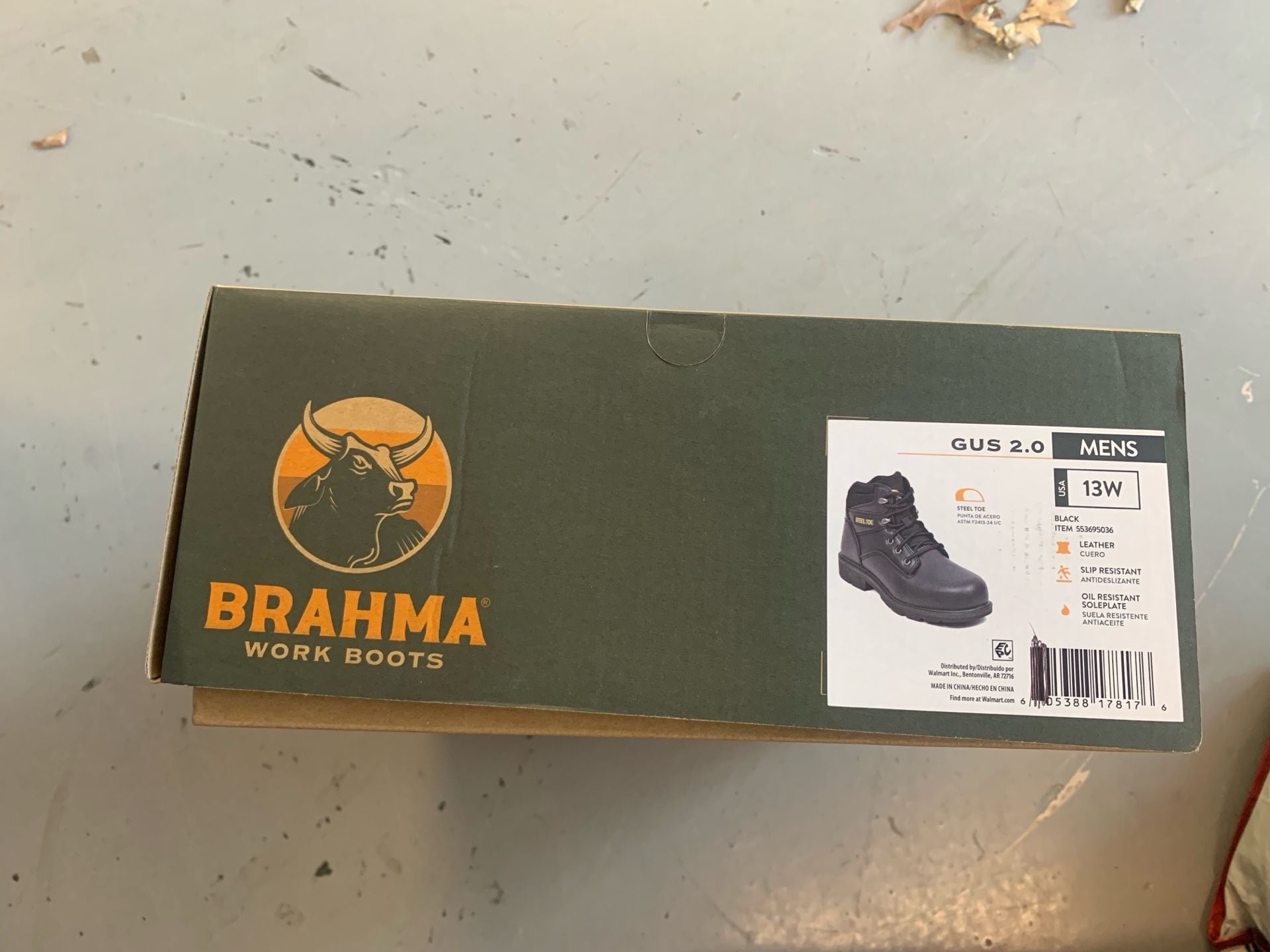 Brahma Gus 2.0 Steel Toe Work Boots Size 13W Black Leather NEW 5