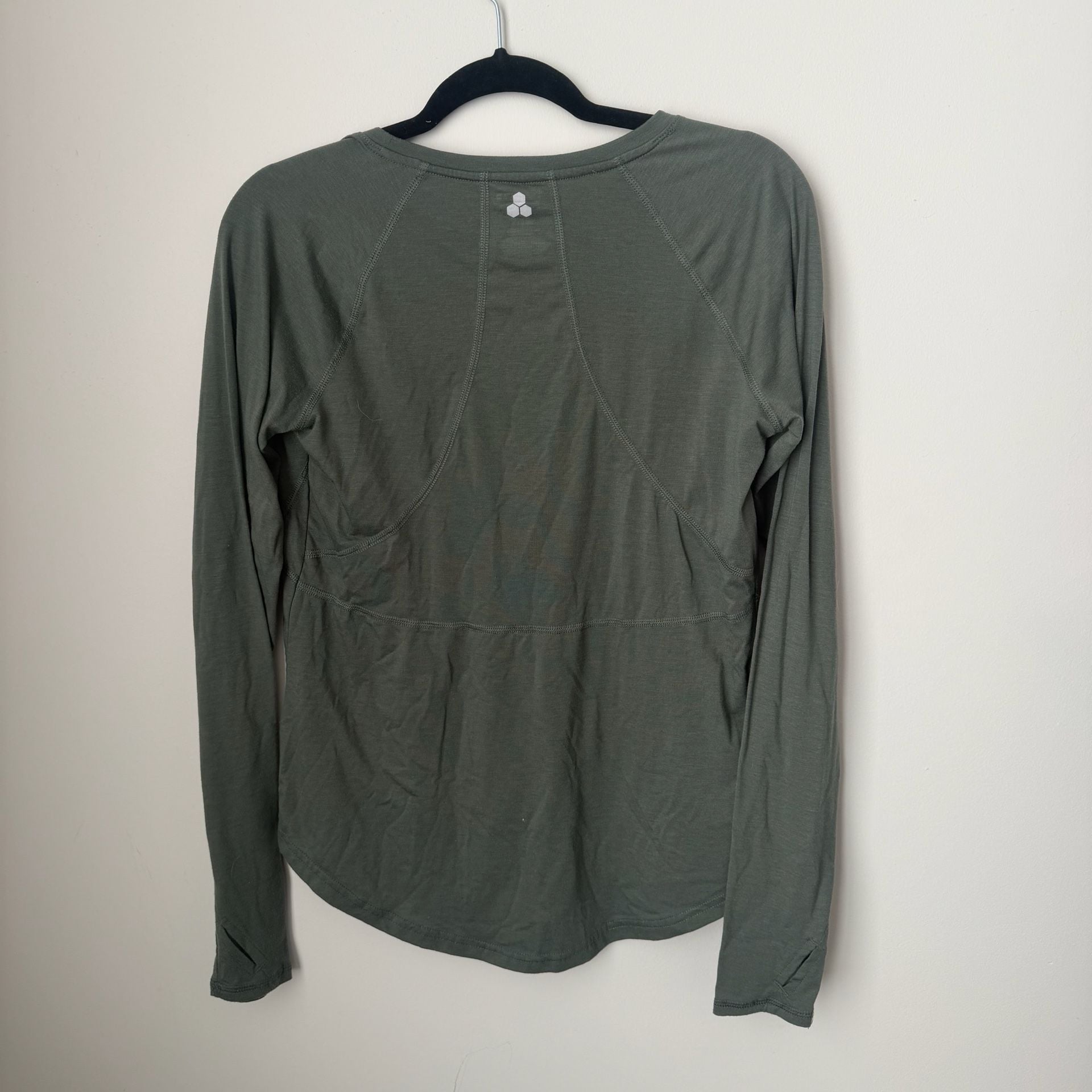 Tek Gear Essential Gear Long Sleeve Shirt Size S Green Athletic 5