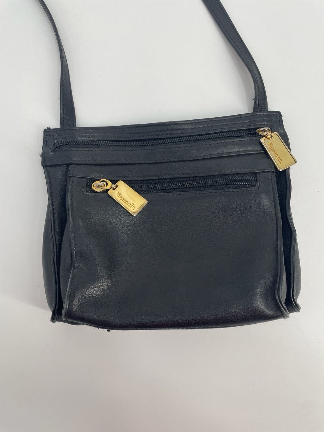 Tignanello Black Leather Crossbody Bag 4