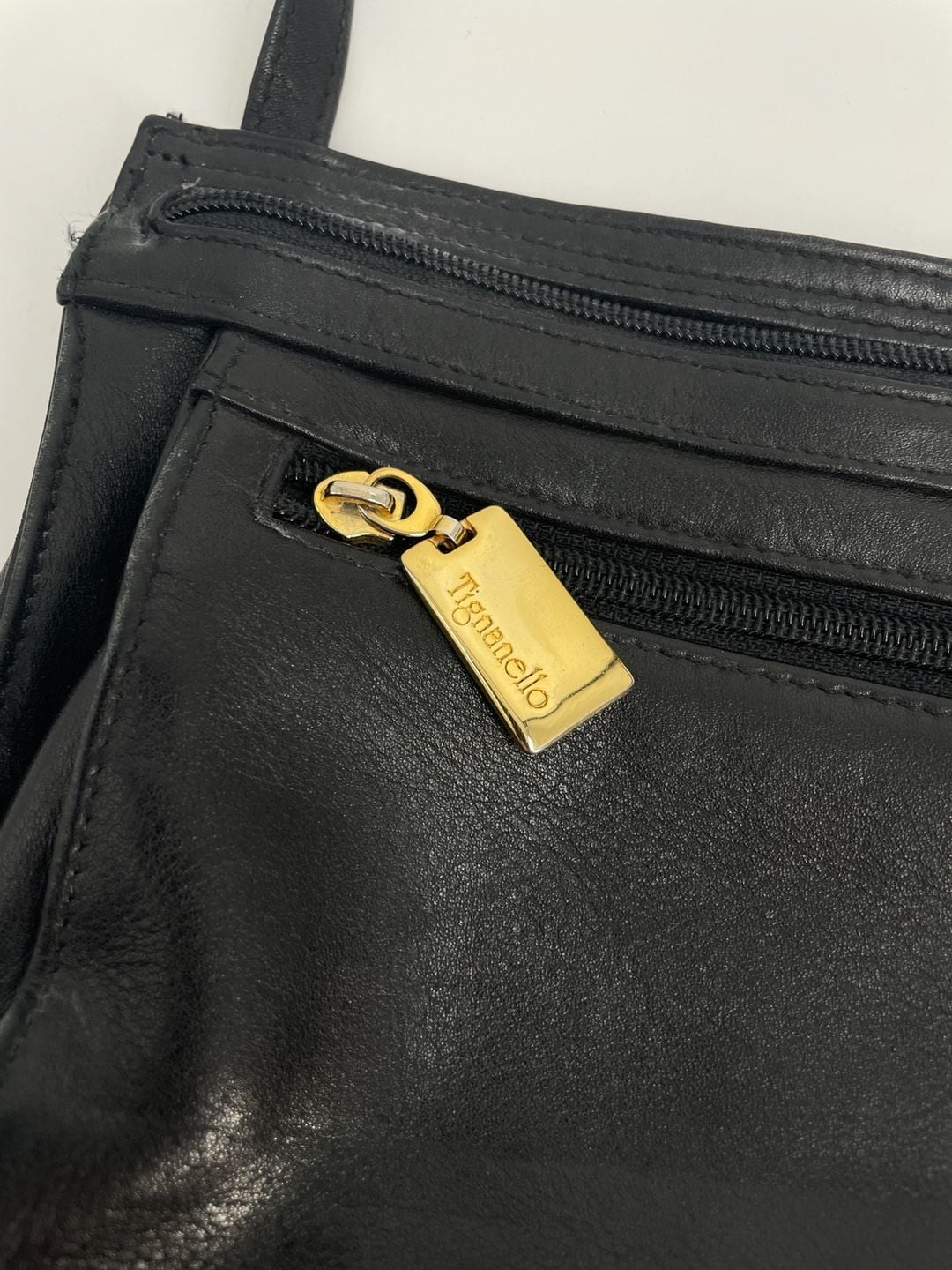 Tignanello Black Leather Crossbody Bag 8