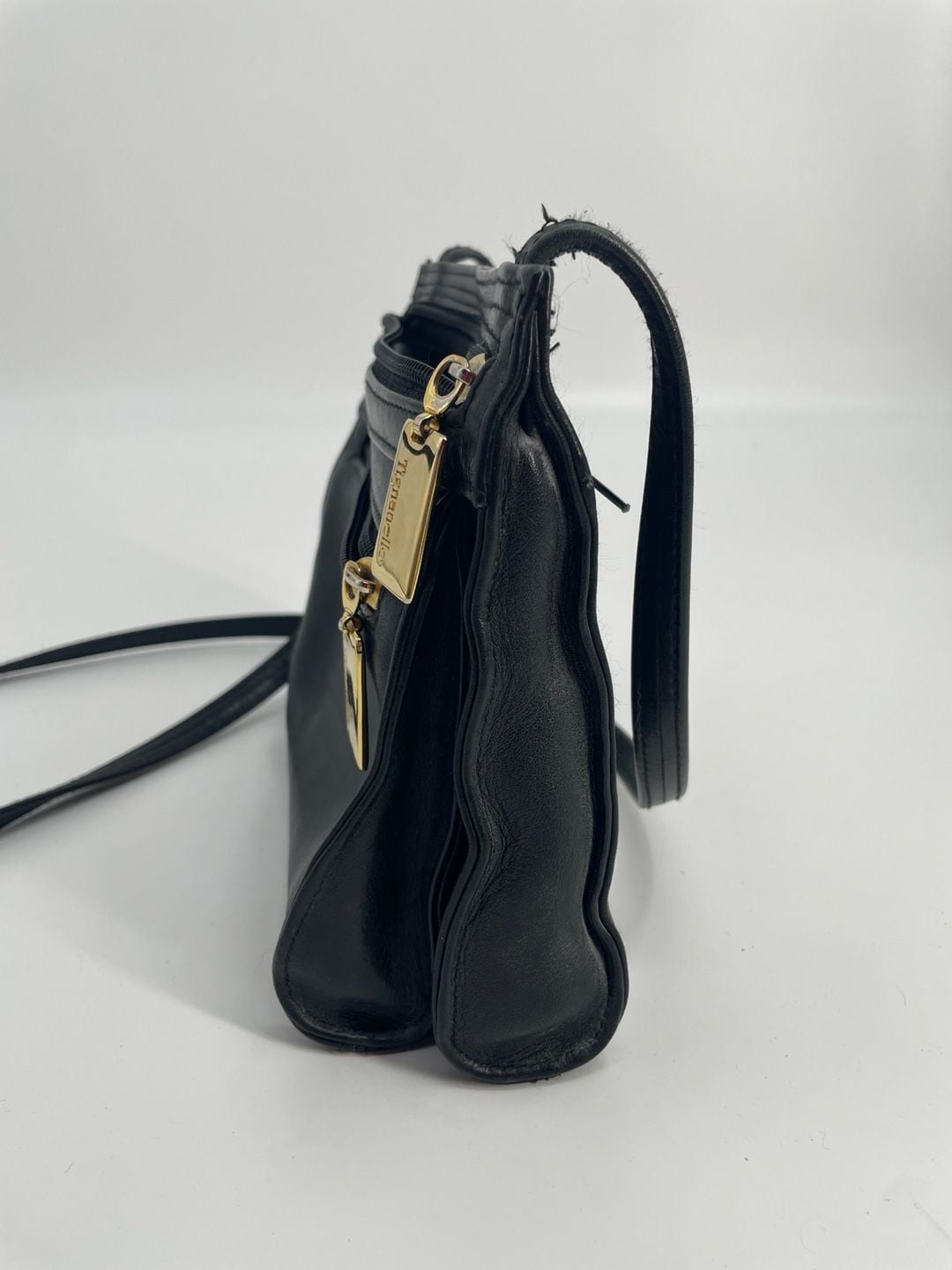Tignanello Black Leather Crossbody Bag 3