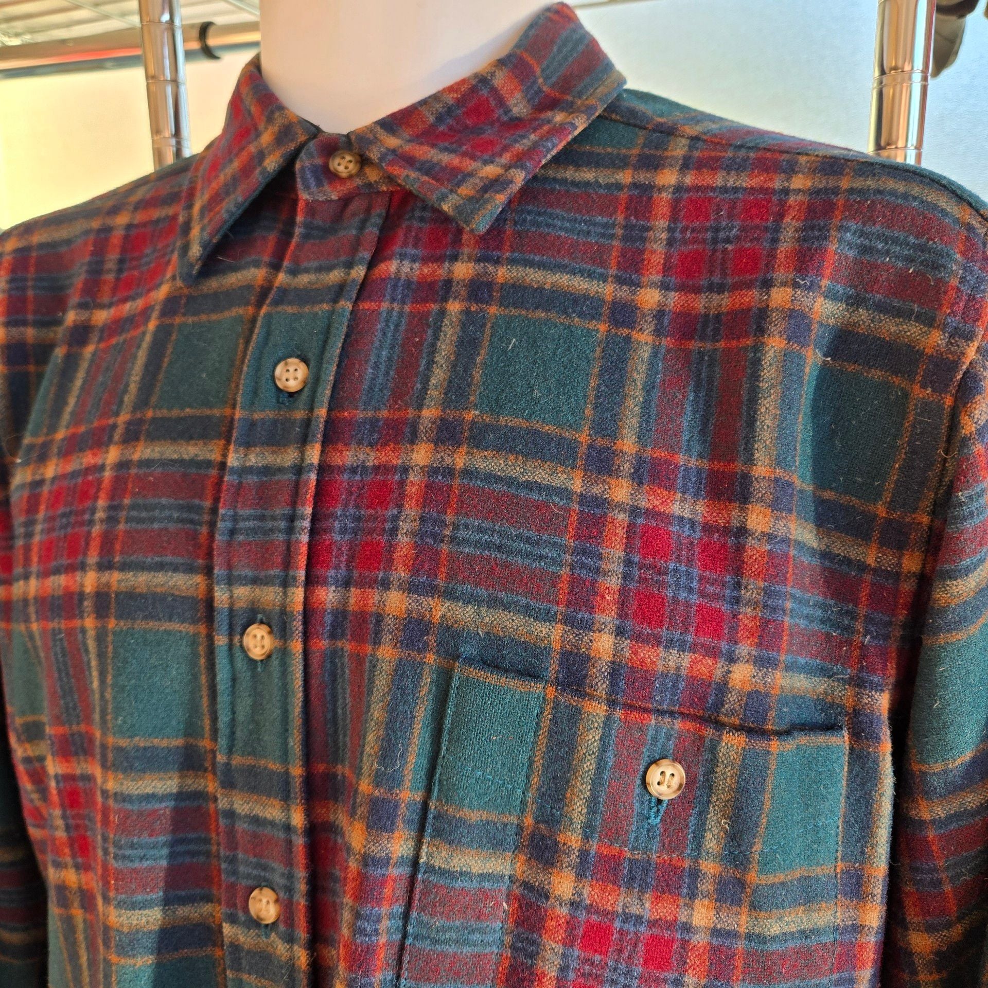 Pendleton Plaid Wool Flannel Shirt Multi Color 3
