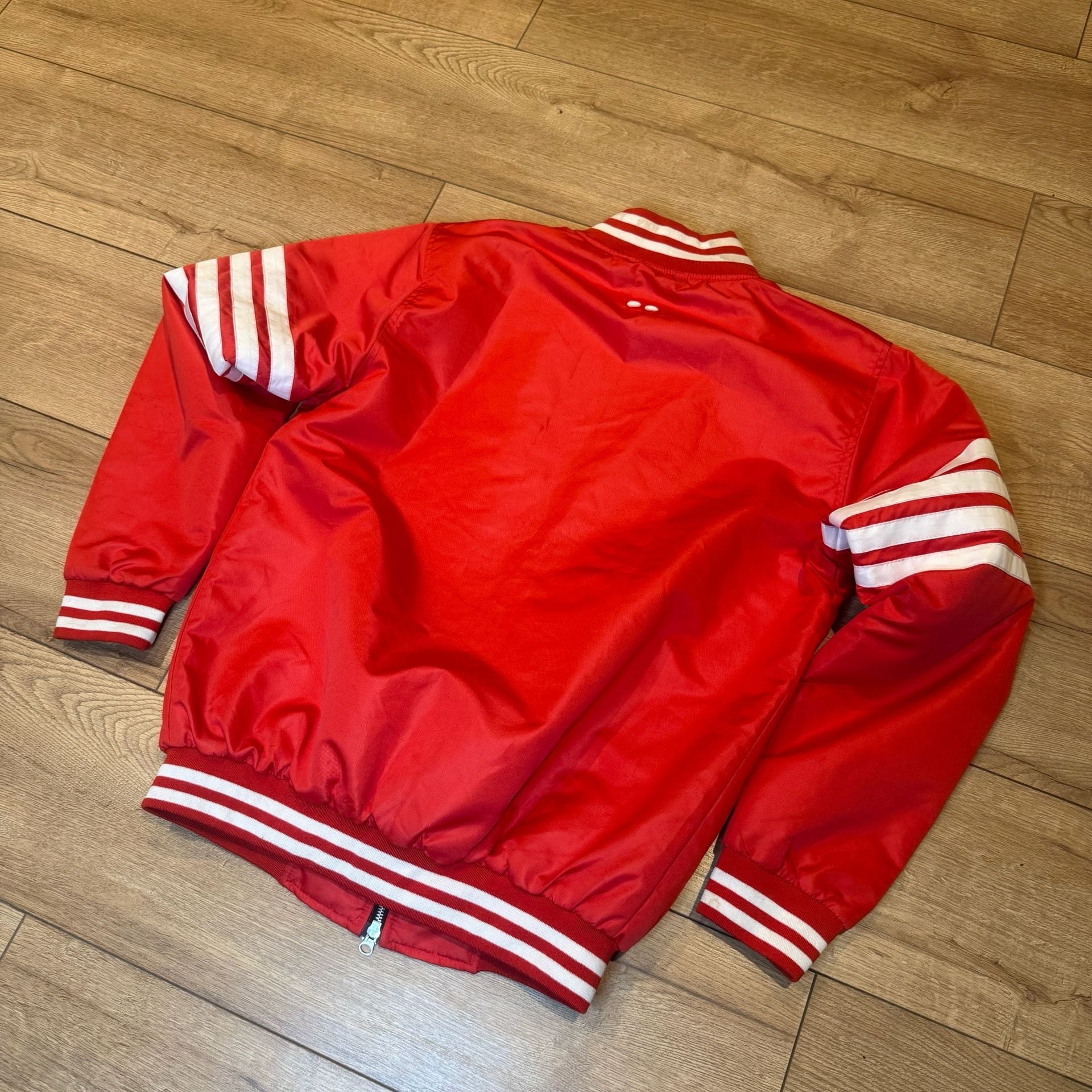 Komaft Bomber Jacket Size XL Red Varsity Full Zip 5