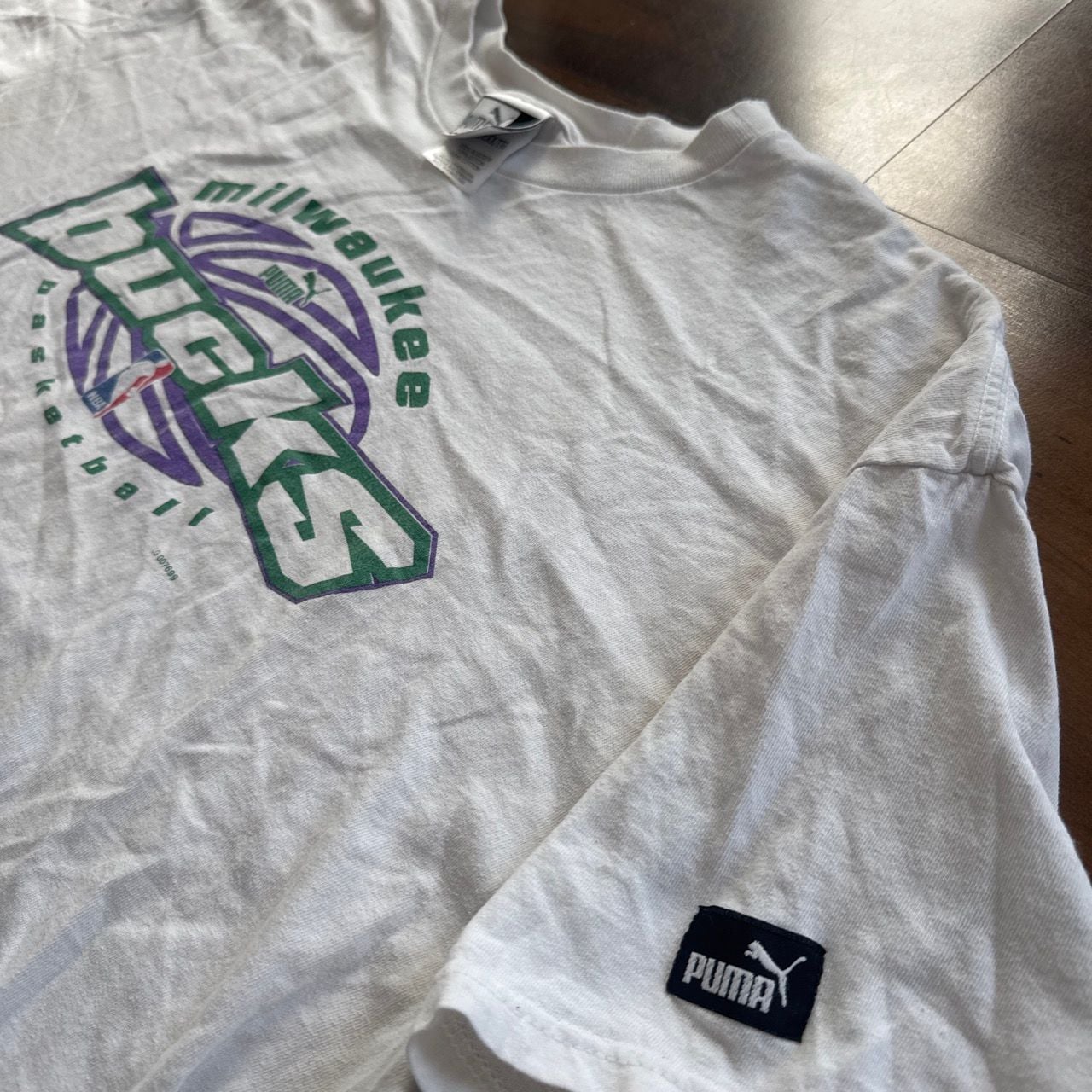 Puma Milwaukee Bucks NBA T-Shirt Size 2X White Cotton 5