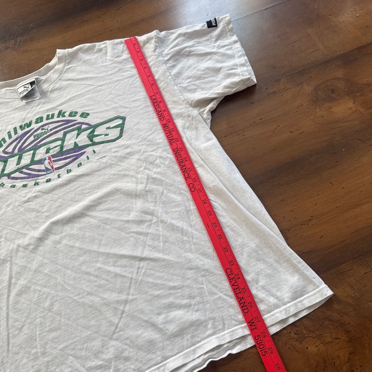 Puma Milwaukee Bucks NBA T-Shirt Size 2X White Cotton 8