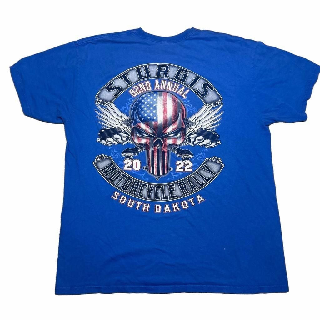 Sturgis Motorcycle Rally 2022 Graphic T-Shirt Blue 3