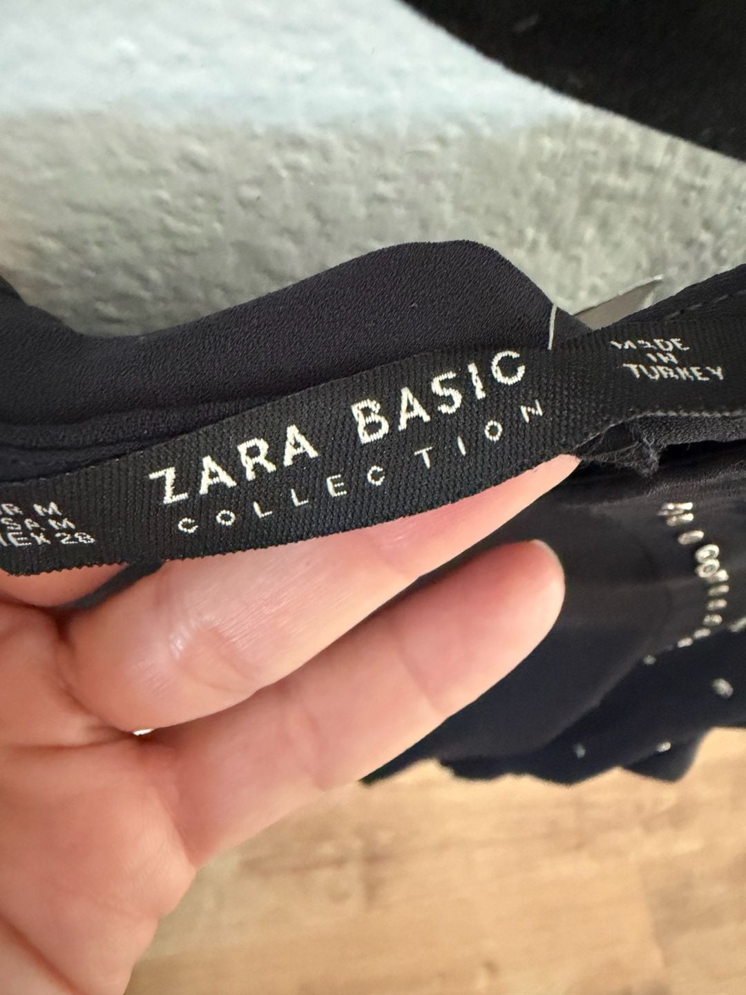 Zara Basic Collection Blouse Size M Black Studded Long Sleeve 4