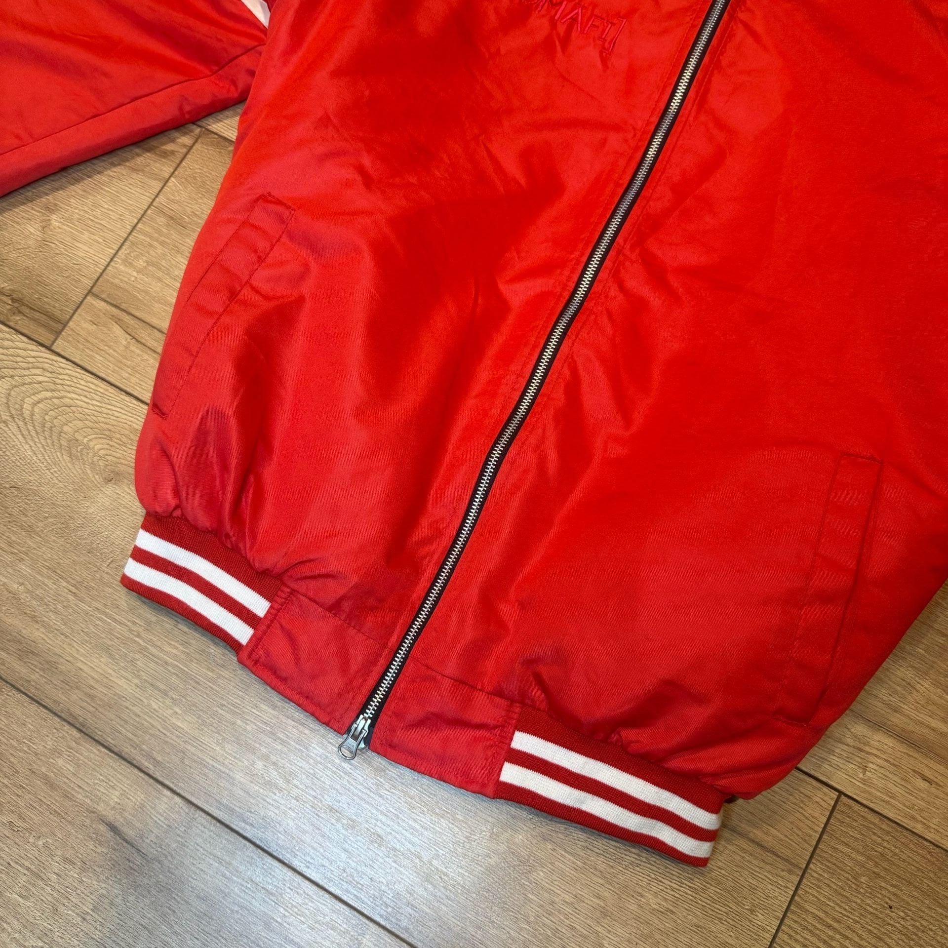 Komaft Bomber Jacket Size XL Red Varsity Full Zip 6