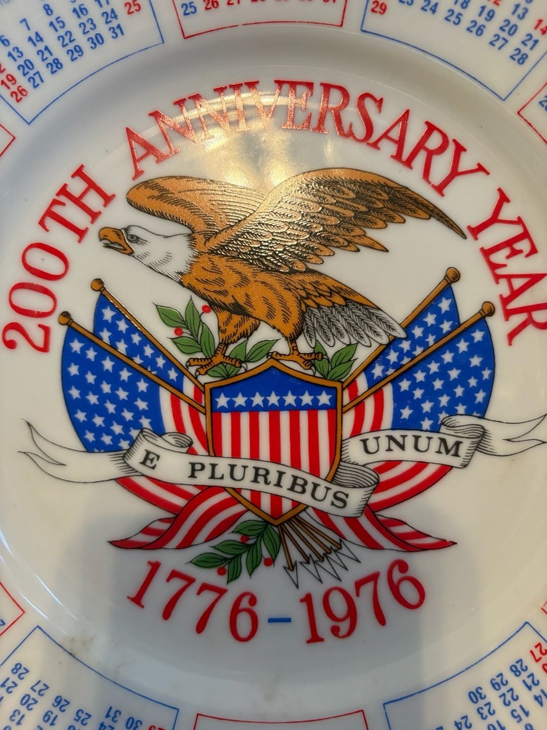 Spencer Gifts Bicentennial 1976 Calendar Collector Plate 3