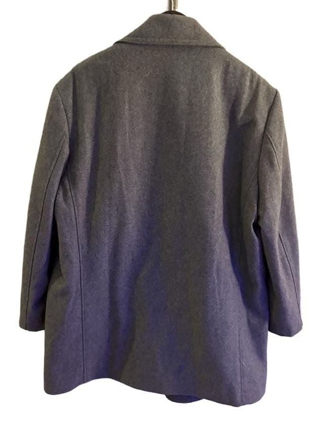 Michael Kors Pea Coat Size 44S Grey Wool Blend Double Breasted Jacket 7