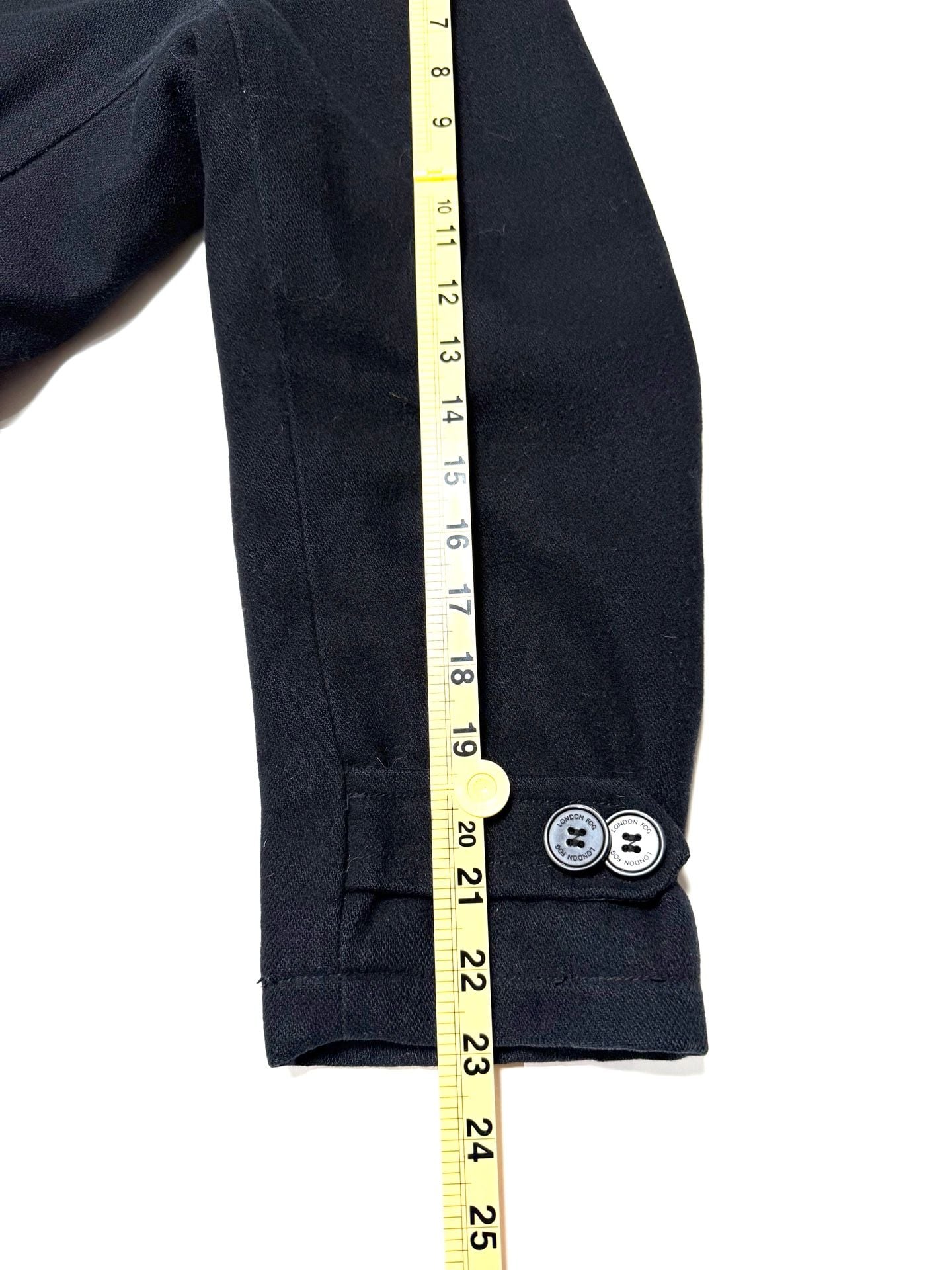 London Fog Men's Pea Coat Size S Old Money Quiet Luxury Dark Academia Heritage Minimalist Black Wool Blend Car Coat Single Breasted 3 Button Quilted Lined Winter Overcoat 7