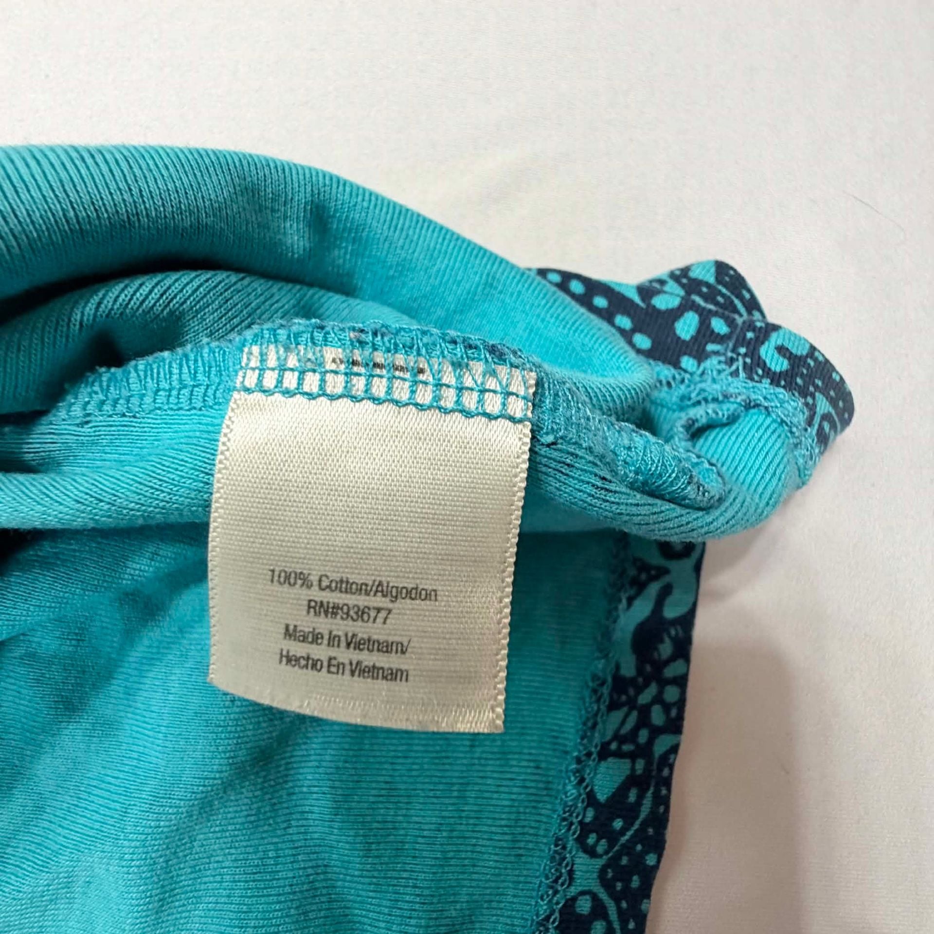 St. John's Bay Tank Top Size XL/XG Blue Teal Paisley Beaded V-Neck 9