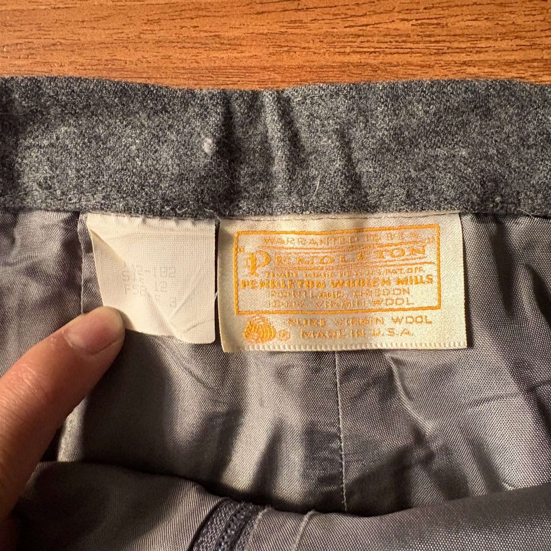Vintage Pendleton Grey Wool Trousers 34x26 4
