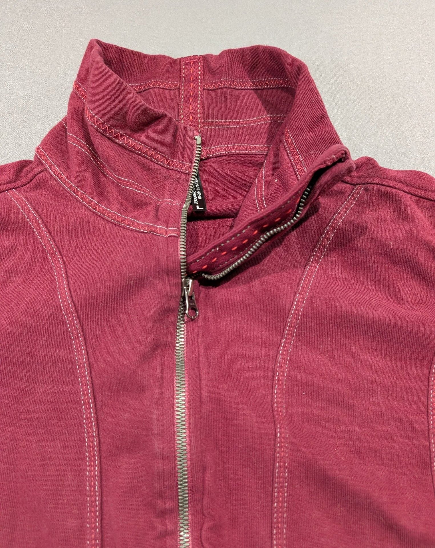 Kuhl Full Zip Jacket Size L Maroon Cotton Stand Collar 3
