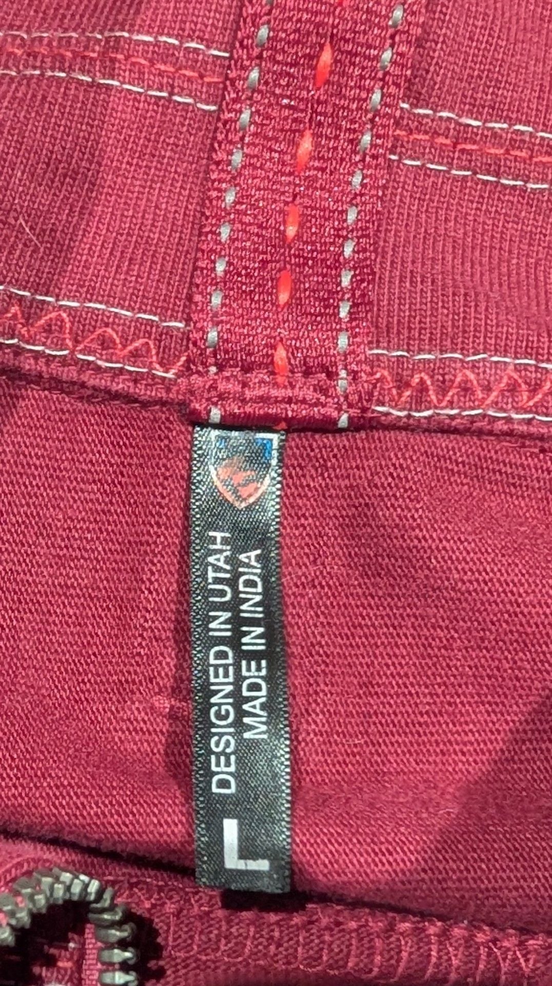 Kuhl Full Zip Jacket Size L Maroon Cotton Stand Collar 4