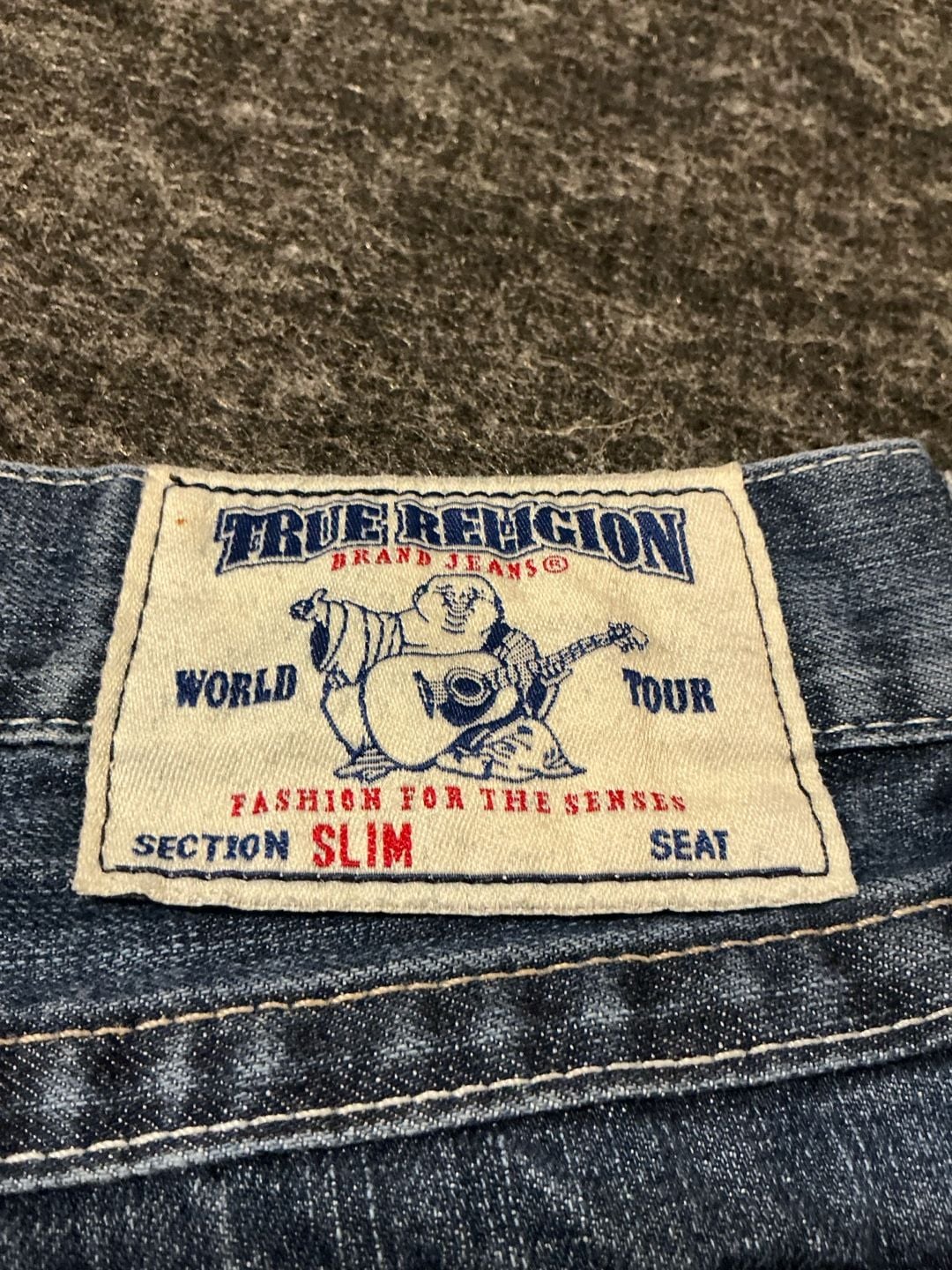 True Religion Slim Distressed Denim Jeans Womens Size 31 Blue Cotton 5 Pockets 13