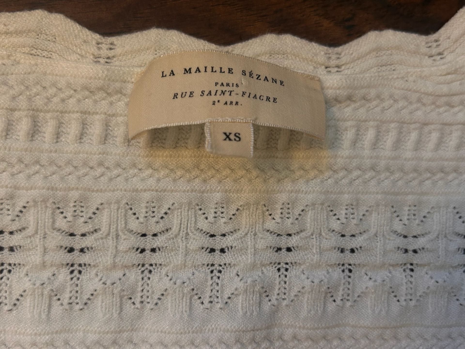Sézane Ronnie Jumper XS Ecru Cream Knit Puff Sleeve Sweater Top Coquette 9