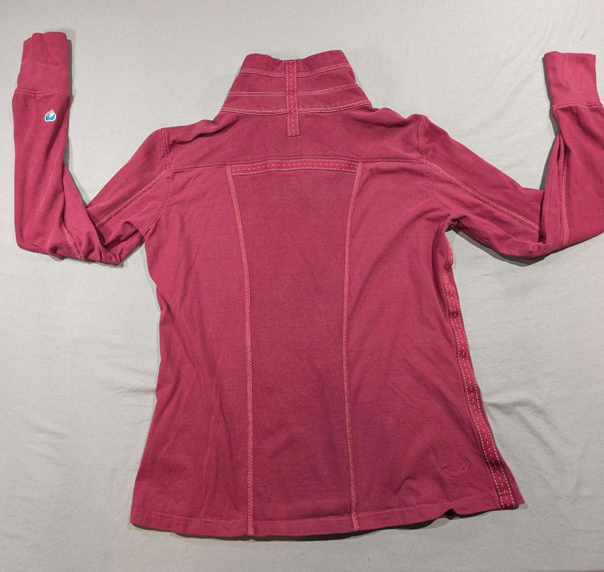 Kuhl Full Zip Jacket Size L Maroon Cotton Stand Collar 7