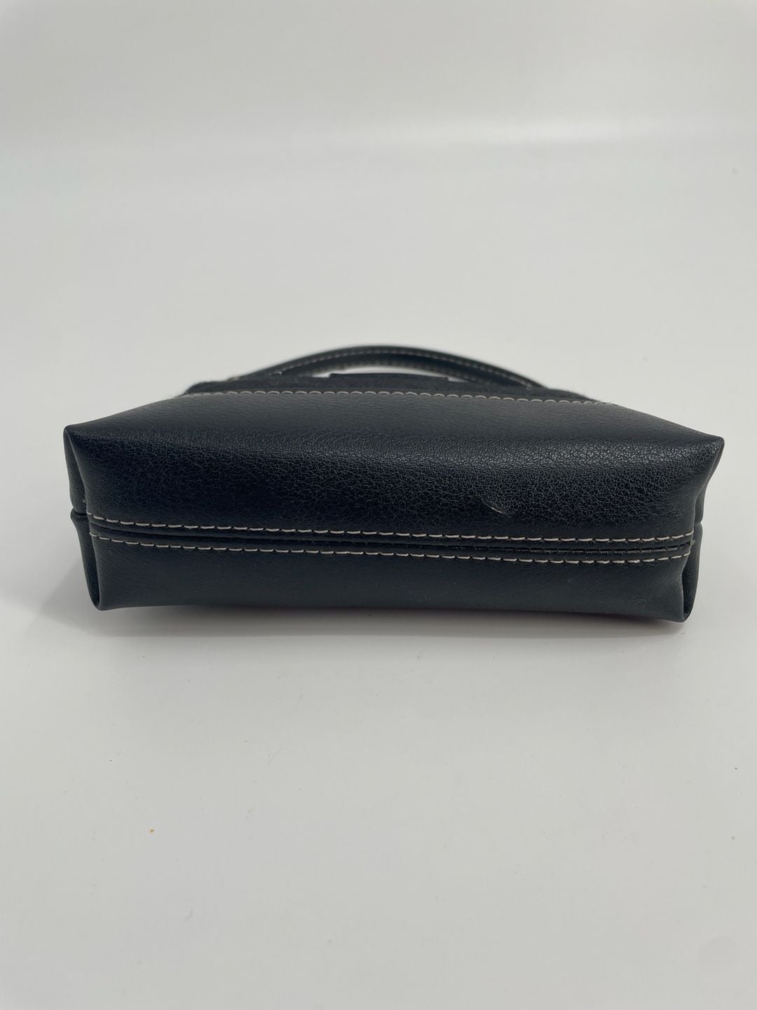 Nine West Mini Handbag Black Suede Faux Leather Wristlet 3