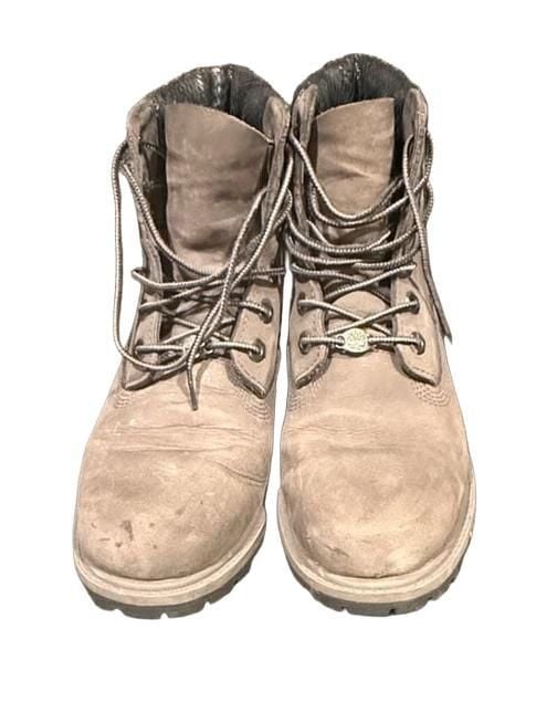 Timberland 6-Inch Premium Boots Size 8.5 Gray Snakeskin Collar 3