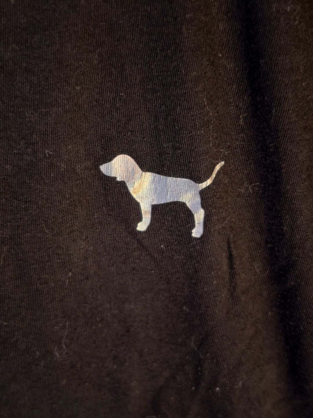 Pink Victoria's Secret Ringer T-Shirt Size XS Black White Logo Dog 4
