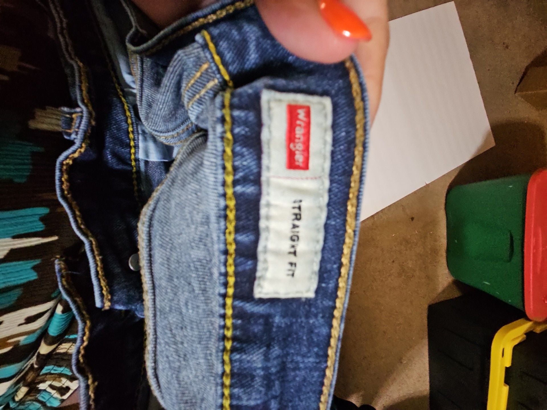 Wrangler Straight Fit Jeans 31x30 Blue Denim 5