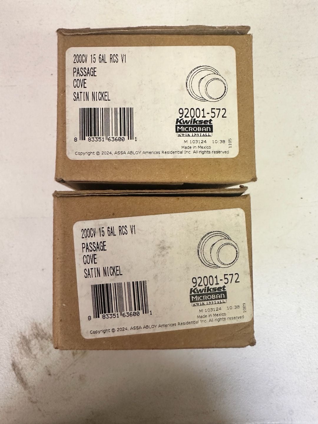 2 PK Kwikset Cove Passage Door Knob Satin Nickel 92001-572 4