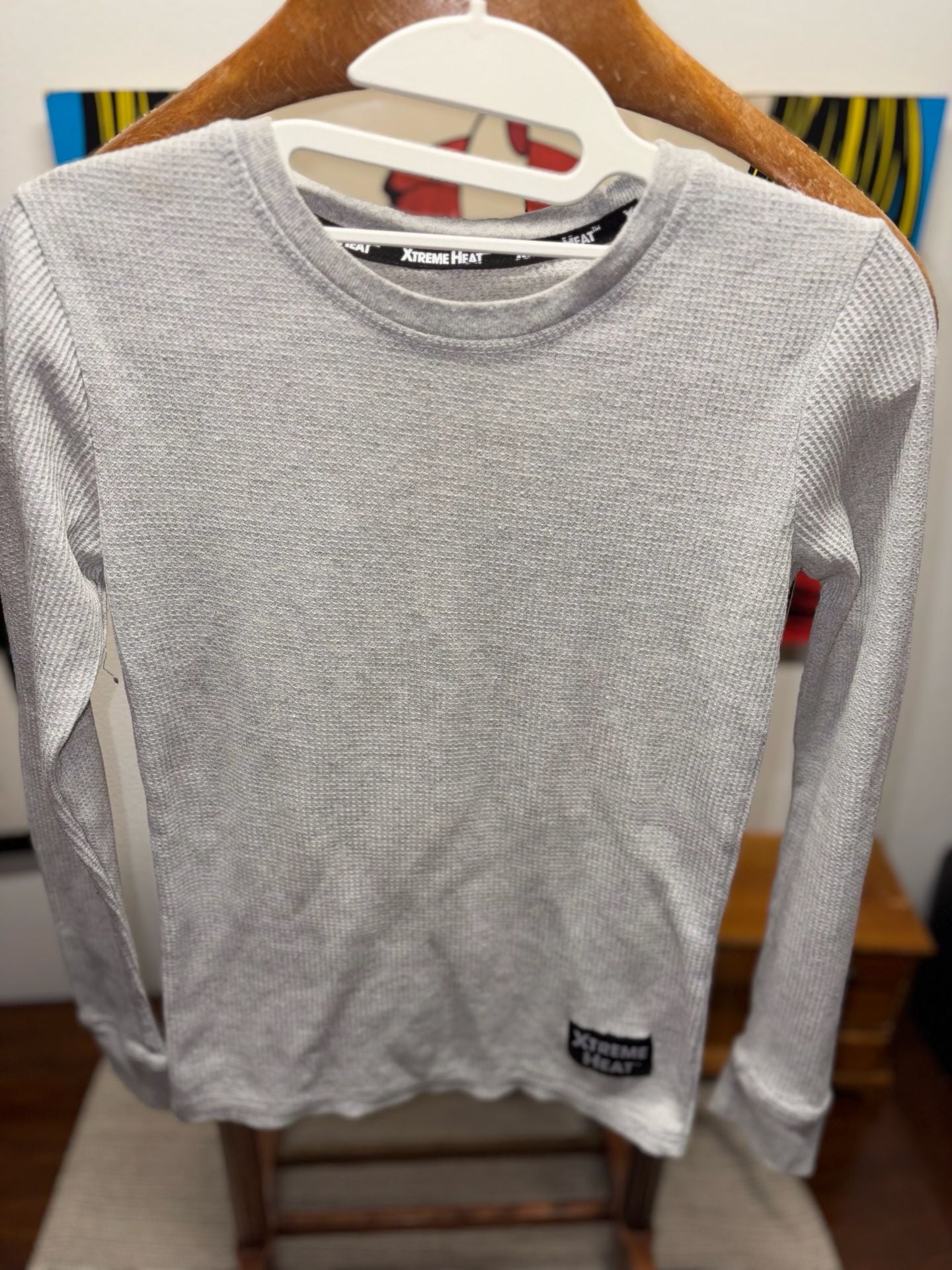 Xtreme Heat Waffle Thermal Shirt Size S Gray Base Layer 9