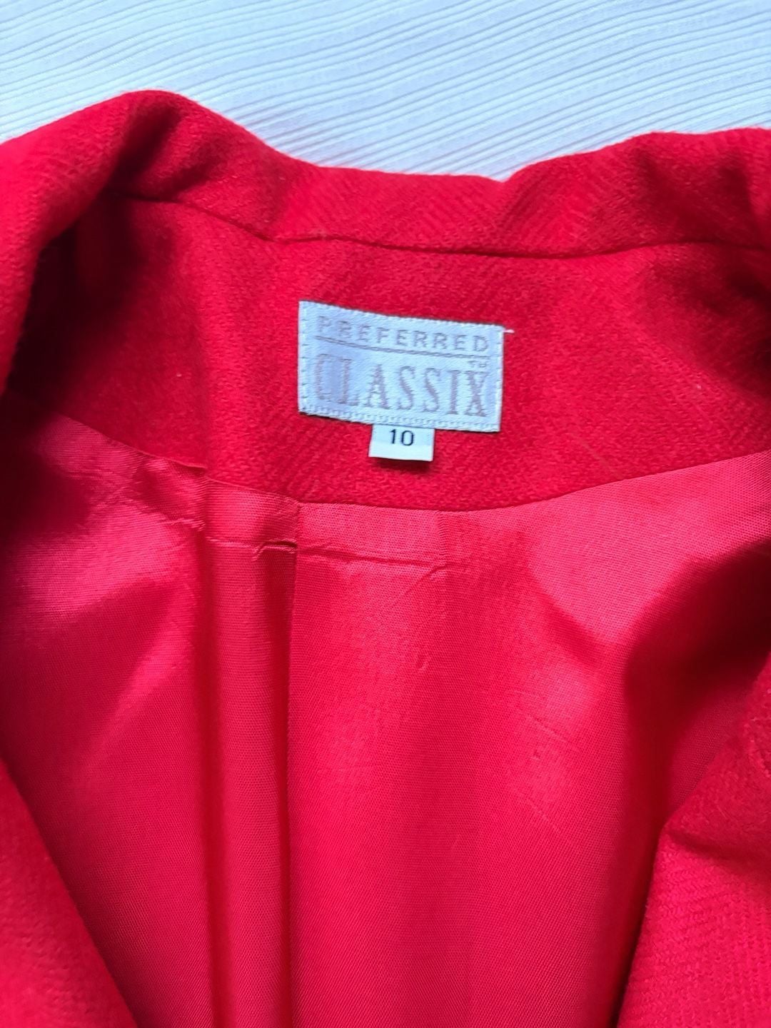 Vintage Preferred Classix Double Breasted Blazer Size 10 Red 3