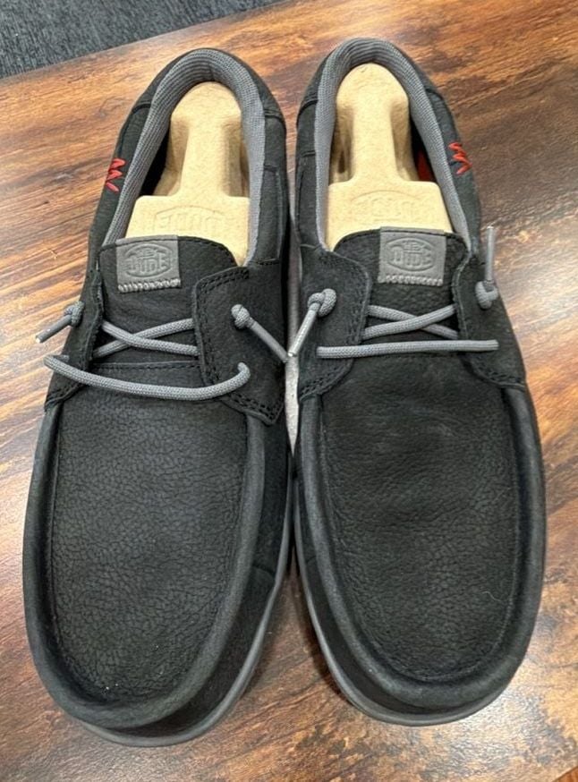 Men’s Hey Dude Welsh Grip Craft Leather Black Shoes 3