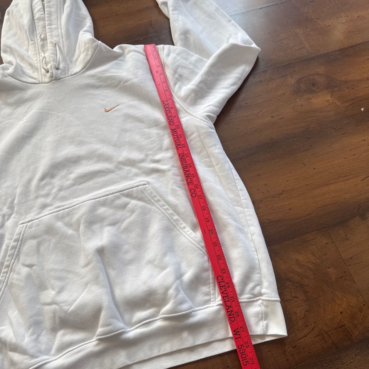 Nike Hoodie Size XL White Gold Embroidered Swoosh Logo 7