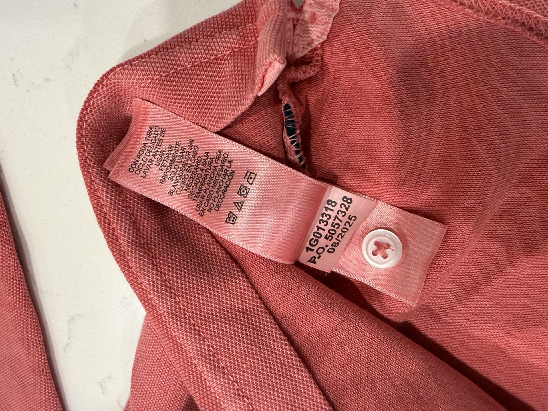 Vineyard Vines Long Sleeve Polo Size L Pink Pocket Cotton Shirt 9
