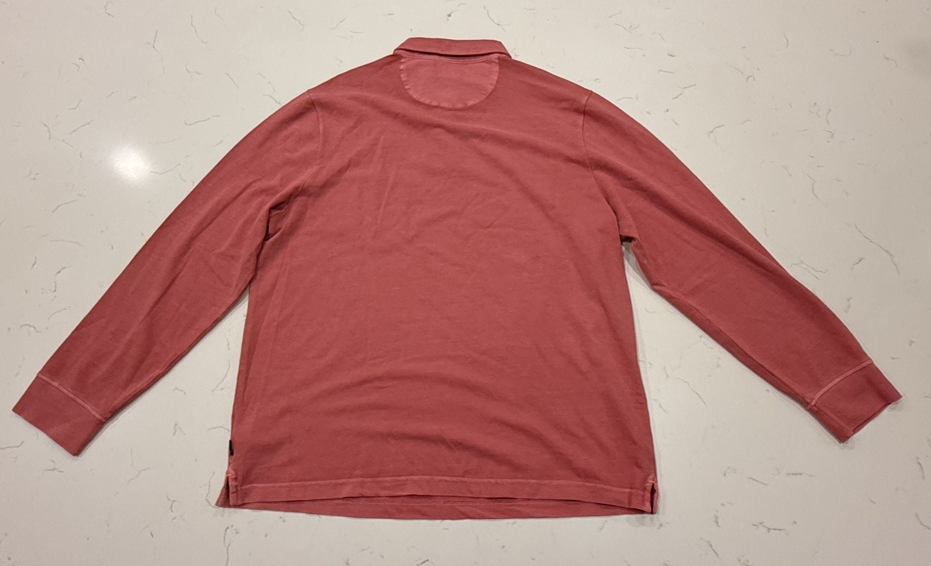 Vineyard Vines Long Sleeve Polo Size L Pink Pocket Cotton Shirt 10