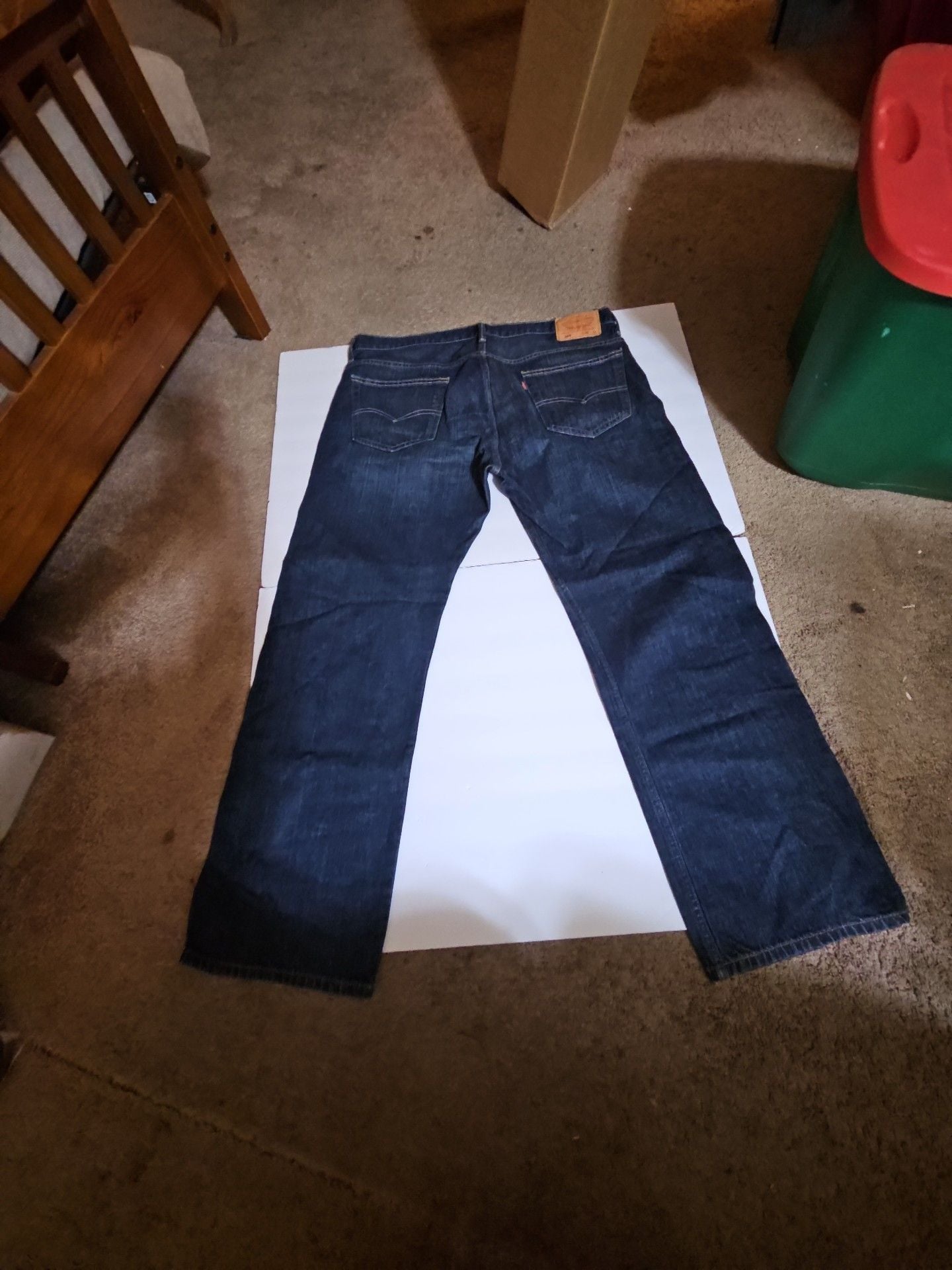 Levi's 569 Loose Straight Jeans 36x32 Dark Wash Denim 3
