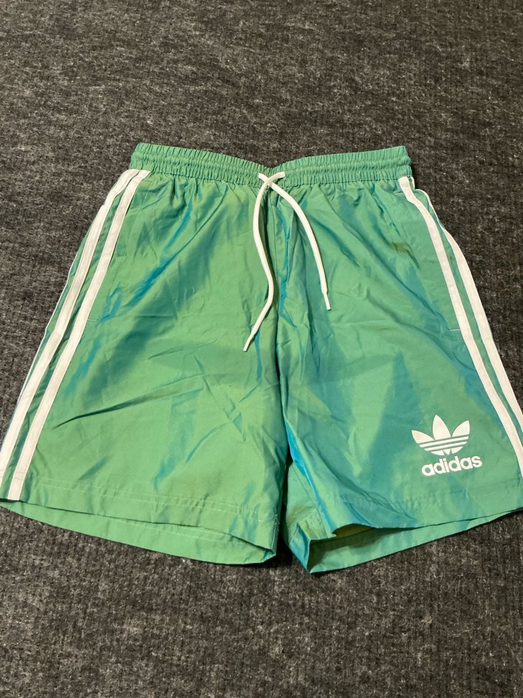Adidas Originals Swim Shorts Size Adults Small Green 3 Stripes Trunks 3