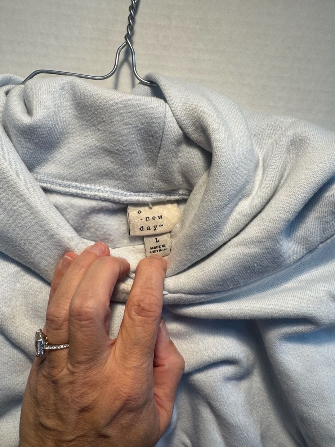 A New Day Hoodie Size L Light Blue Pullover Sweatshirt 4