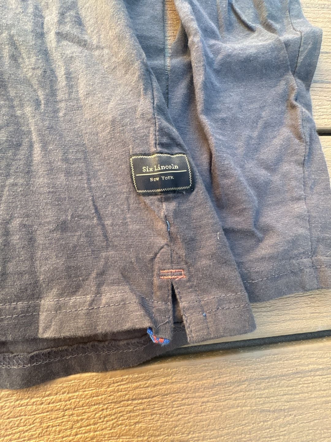 Six Lincoln Long Sleeve Henley Shirt Size M Gray Cotton 3