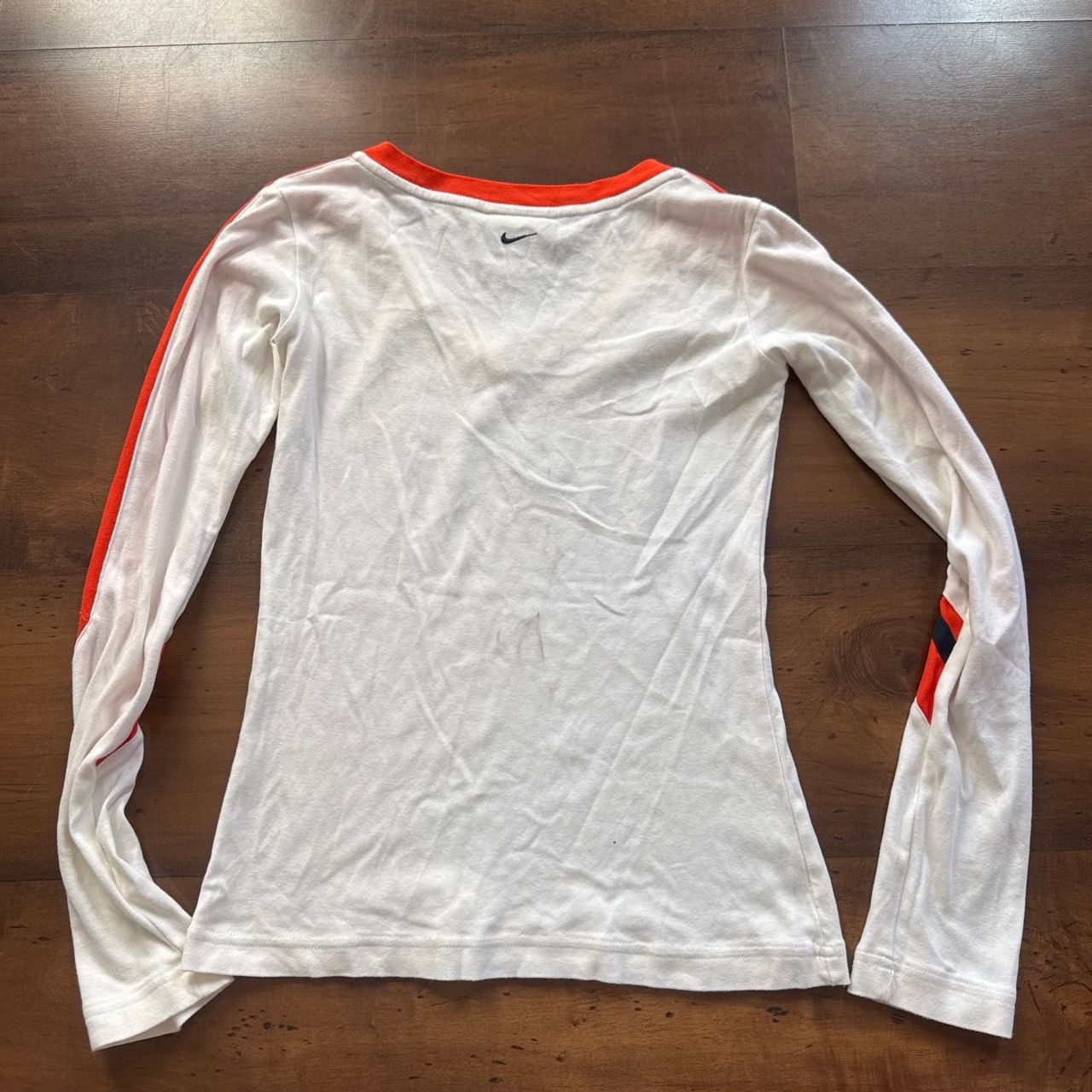 Nike Long Sleeve Shirt Size M White Orange Vintage 5