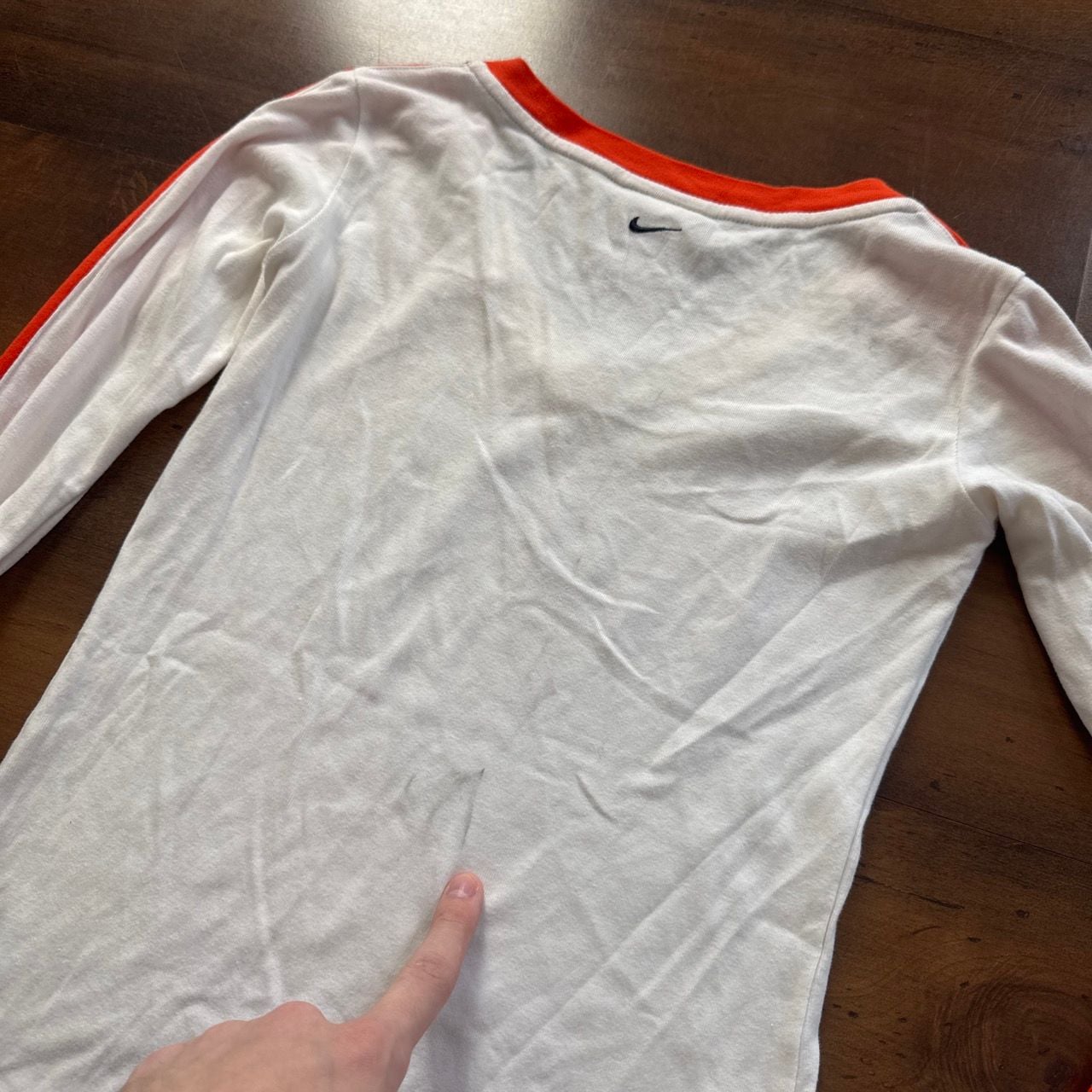 Nike Long Sleeve Shirt Size M White Orange Vintage 6