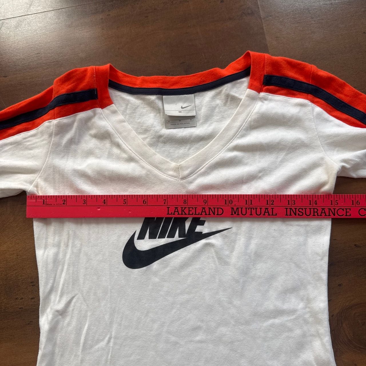 Nike Long Sleeve Shirt Size M White Orange Vintage 7