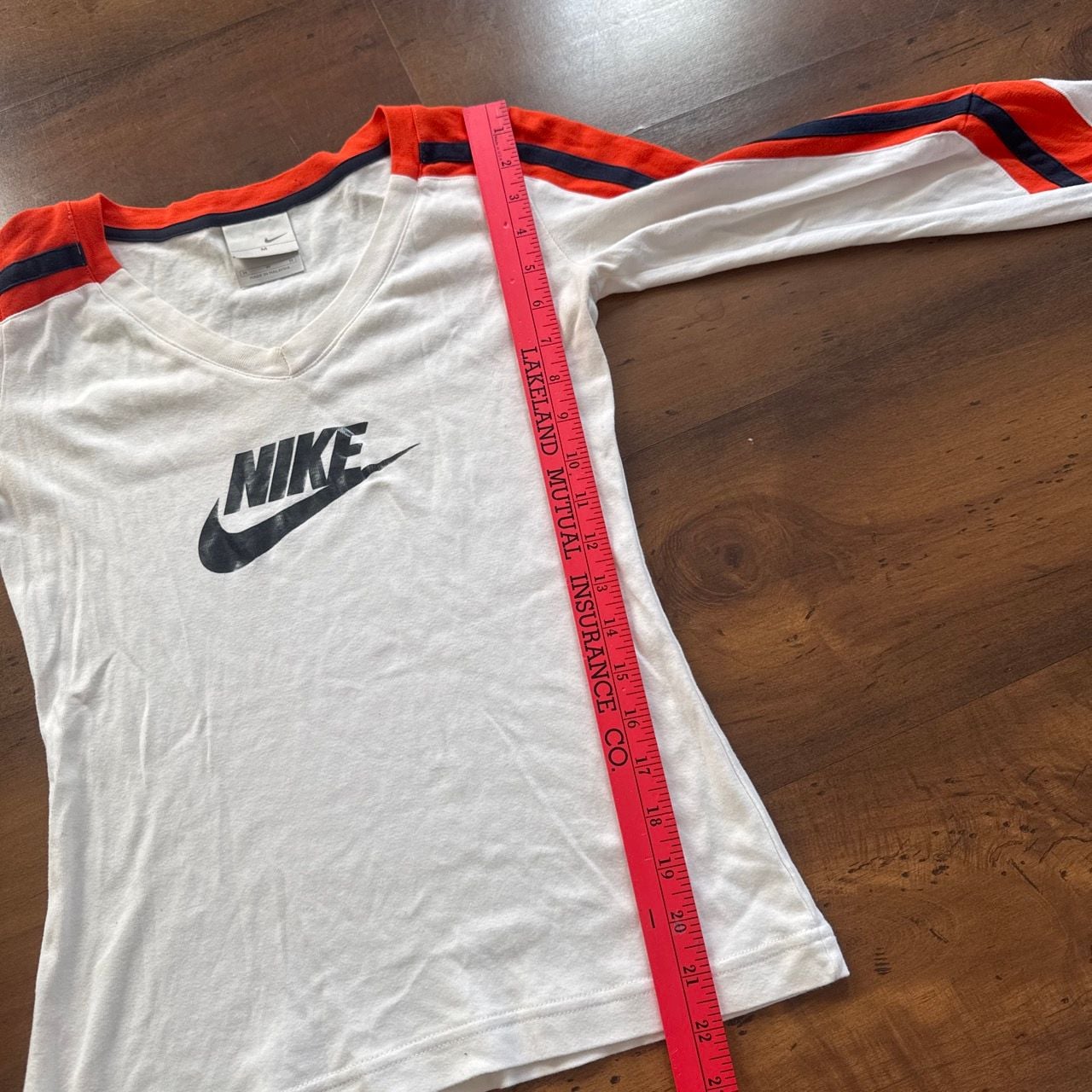 Nike Long Sleeve Shirt Size M White Orange Vintage 8