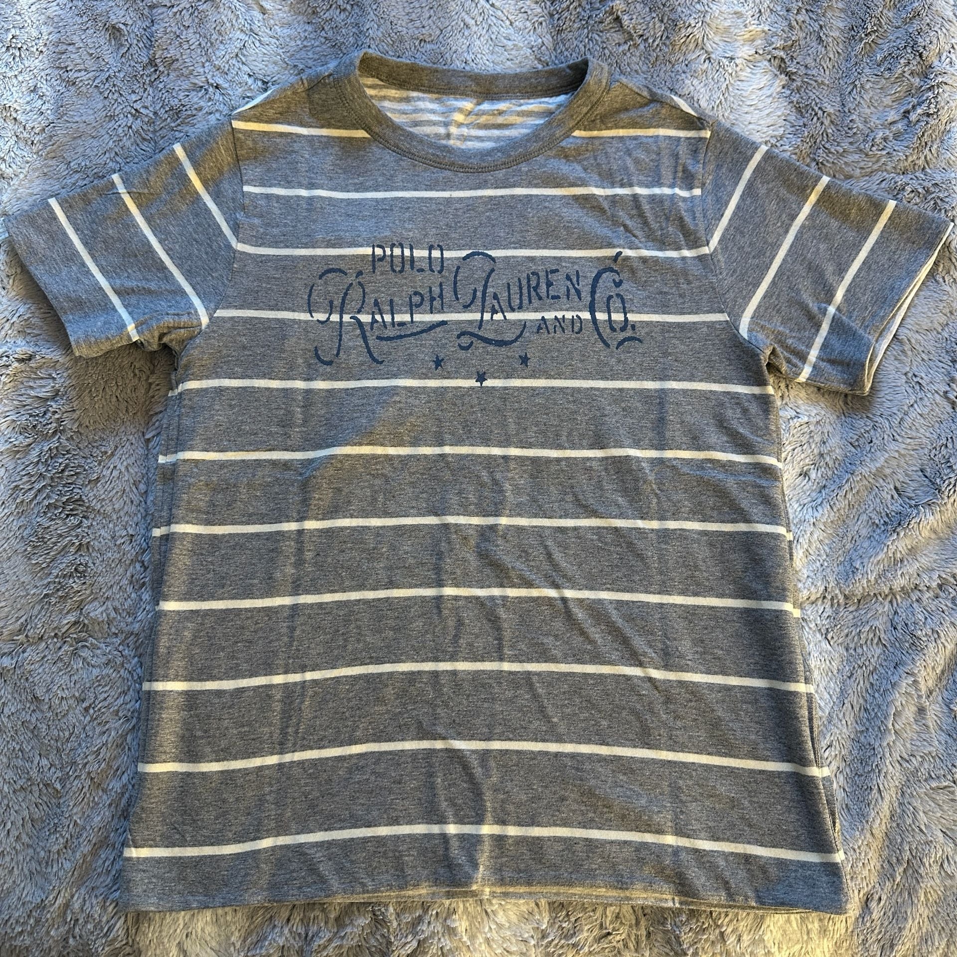 Reversible Polo Ralph Lauren Striped Speed T-Shirt Size M (10-12) Gray 4