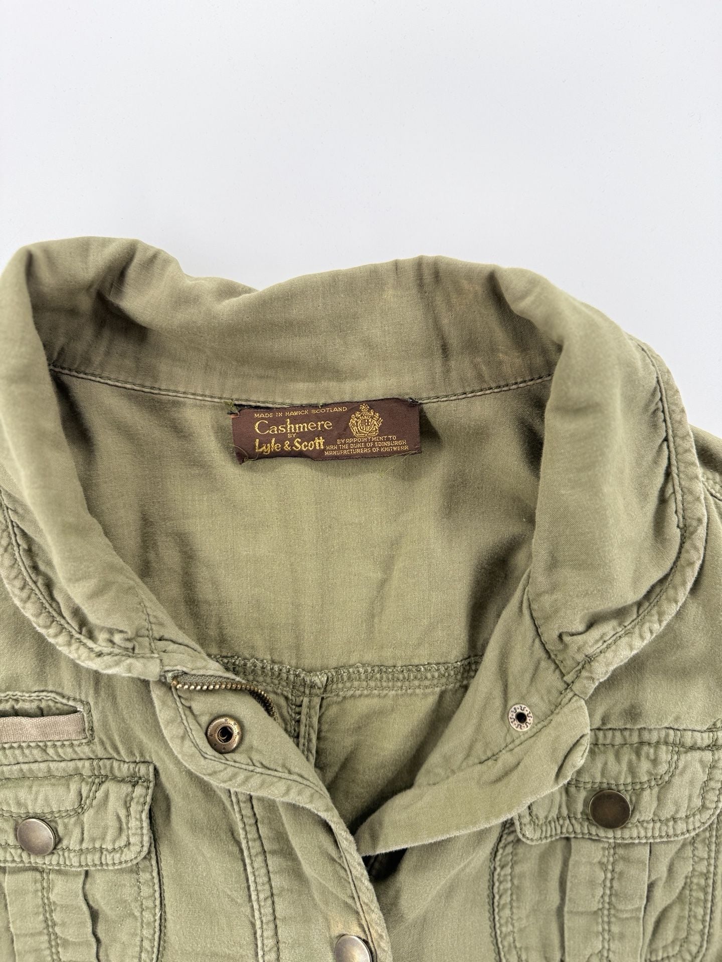 Lyle & Scott Women M Olive Green Military Utility Field Jacket Made In Scotland 3