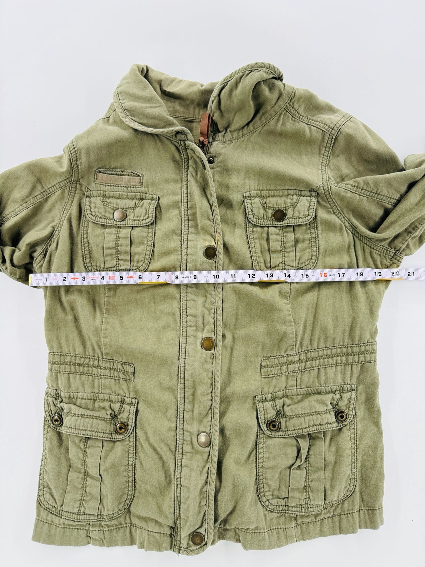 Lyle & Scott Women M Olive Green Military Utility Field Jacket Made In Scotland 4