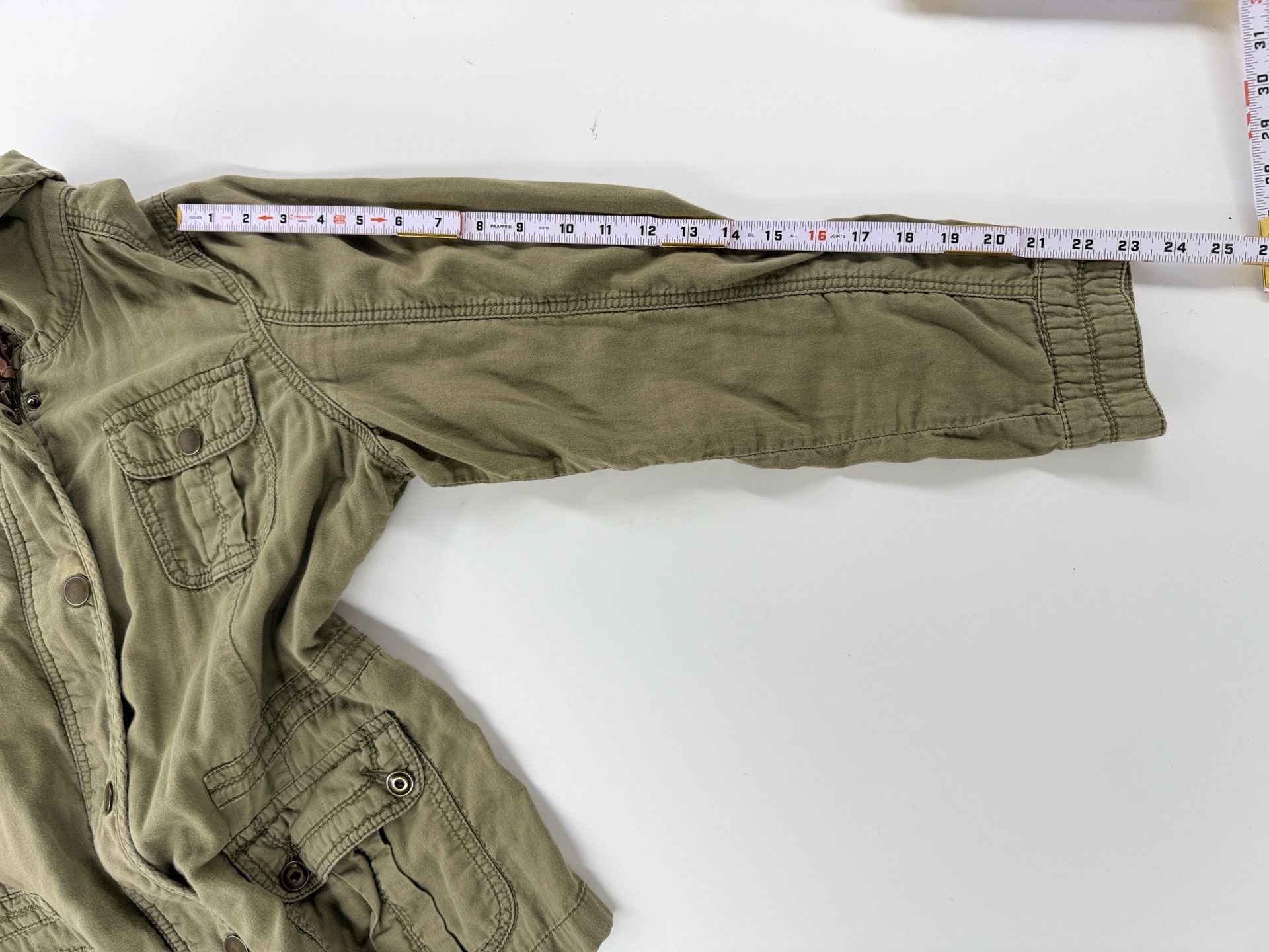 Lyle & Scott Women M Olive Green Military Utility Field Jacket Made In Scotland 5