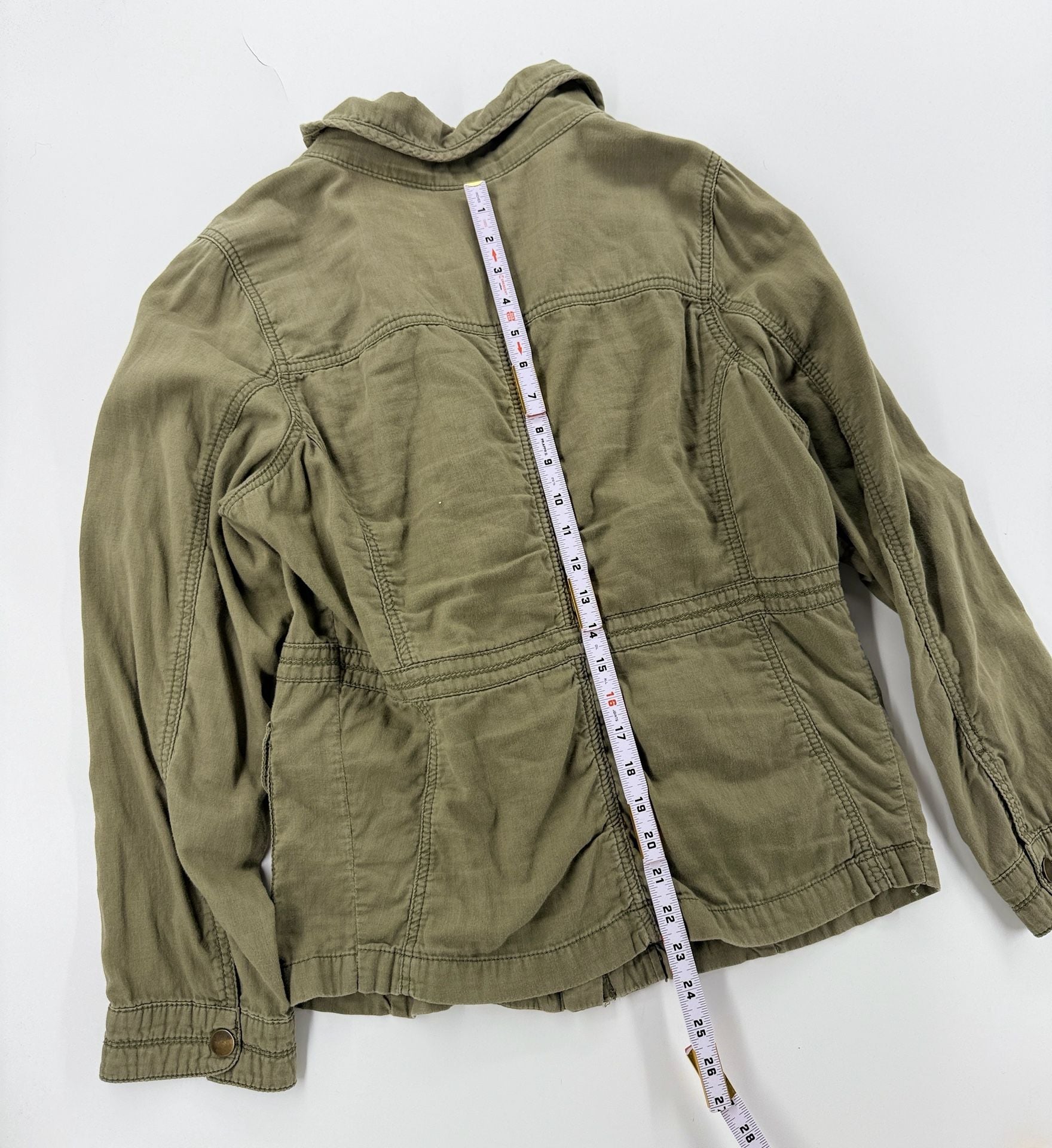 Lyle & Scott Women M Olive Green Military Utility Field Jacket Made In Scotland 6