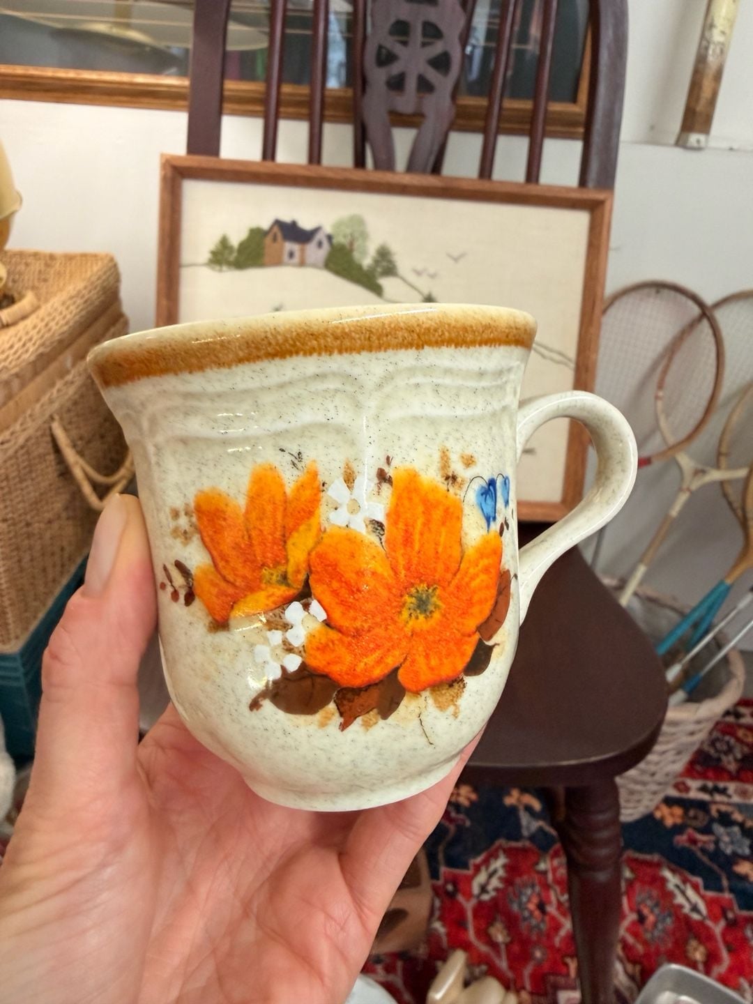Vintage Retro Tea Cup Coffee Mug Mikasa Garden Club Flowerfest EC452 Japan 1